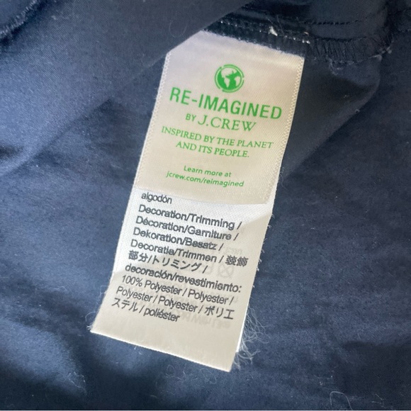 J Crew Collection Top Navy Blue Eyelet Button Blouse Cotton Poplin Shirt Sz M - Picture 6 of 14